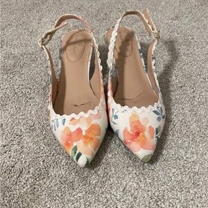 Floral Slingback Women's Shoes